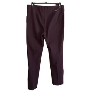 Rekucci Women's Ease Into Comfort Straight Leg Deep Plum Pants Slacks Size 16